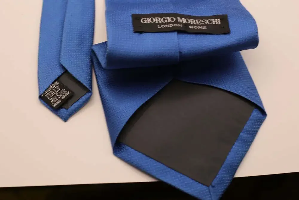 Giorgio Moreschi Royal Blue Solid Silk Necktie Made in Italy